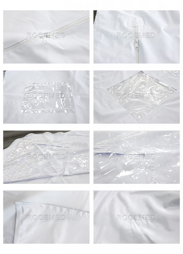 GA401 Mortuary Black PVC Body Bags Waterproof Coroner Body Bag ROOEMED