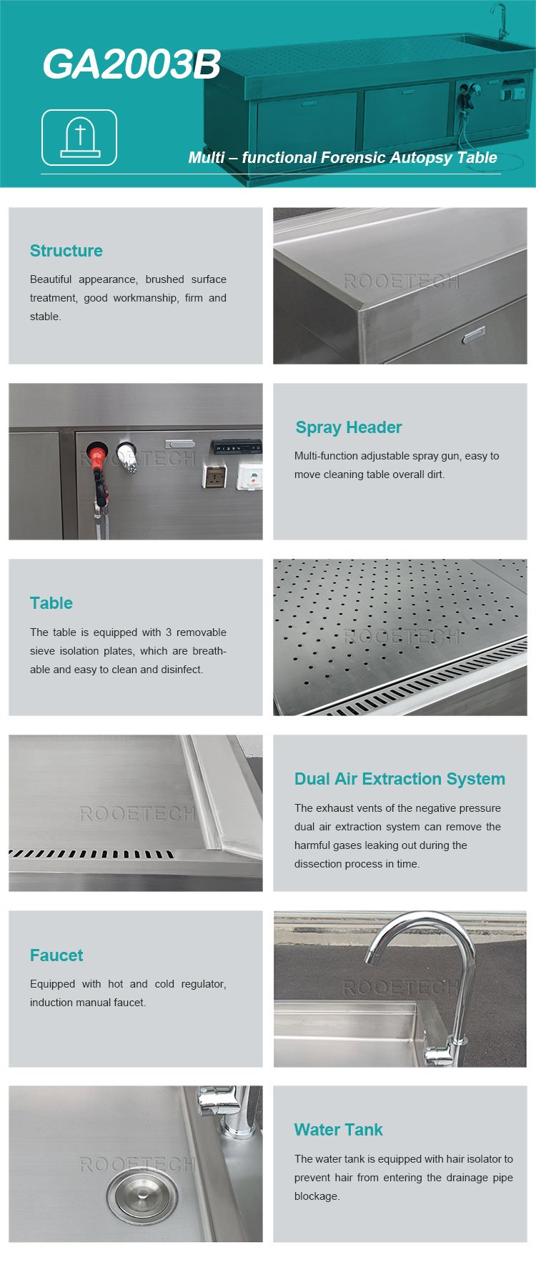 GA2003B Stainless Steel Autopsy Table Exhaust Ventilation System 1 autopsy table exhaust,stainless steel autopsy table,exhaust ventilation system