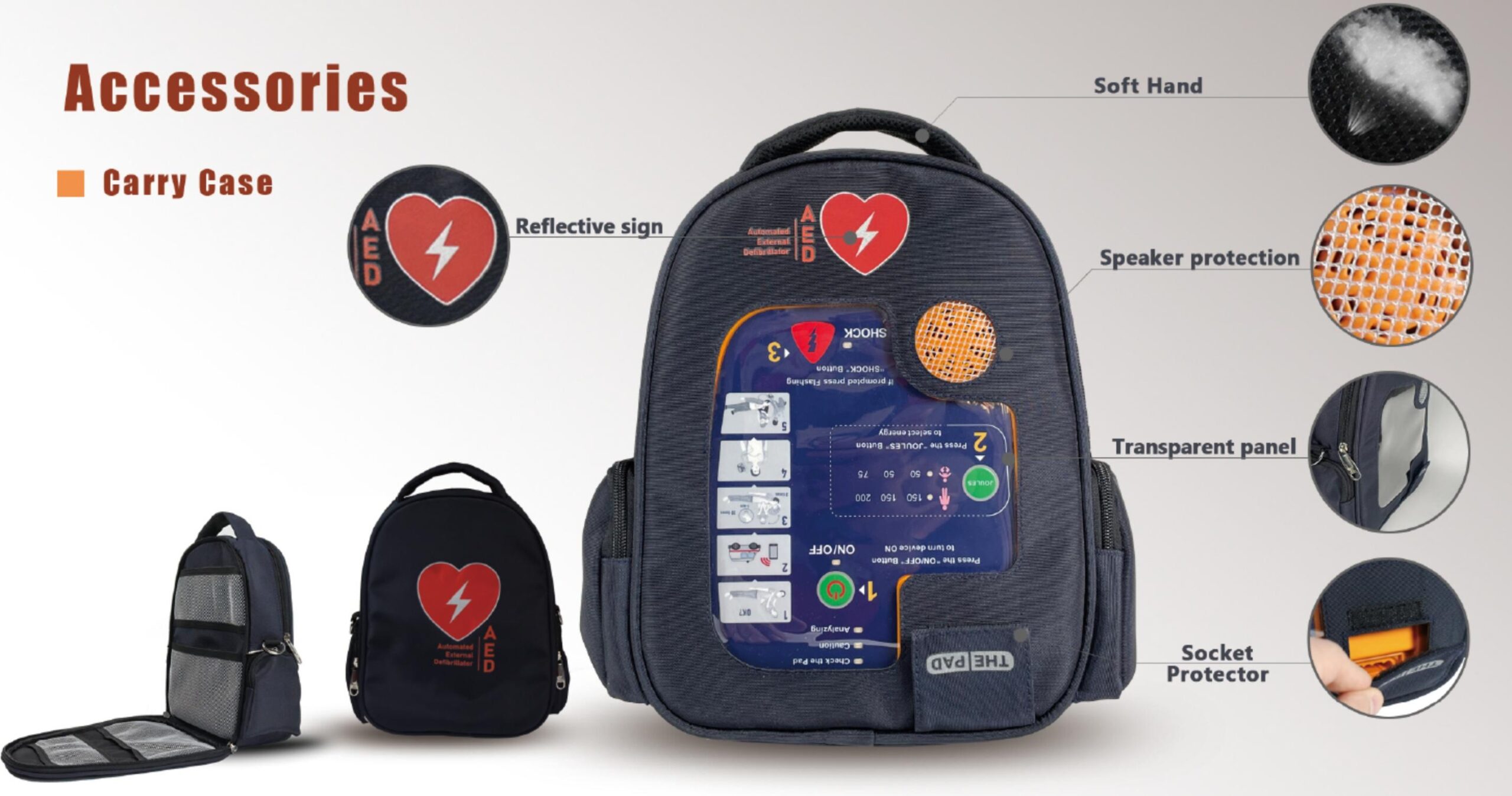 cardiac defibrillator, defibrillator 200 joules, aed carrying case
