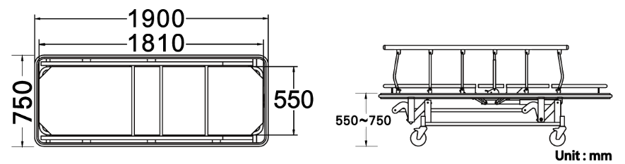 emergency stretcher,transport cart