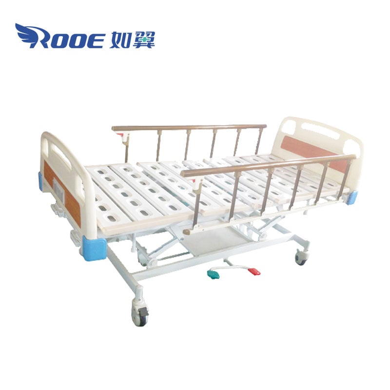 three function hospital bed,hospital bed manual,manual adjustable bed,manual bed,hydraulic hospital bed