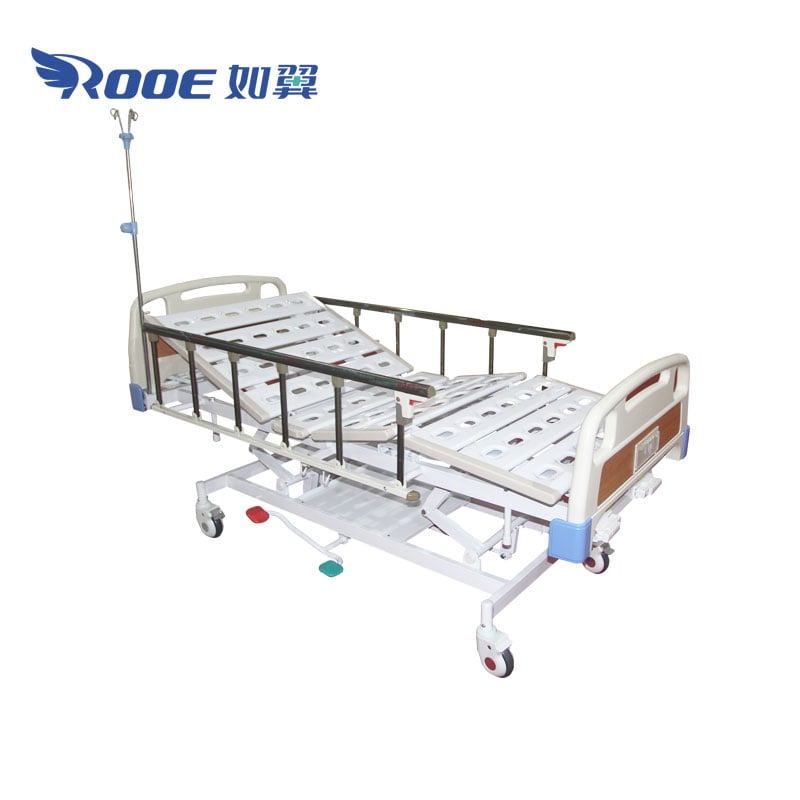 three function hospital bed,hospital bed manual,manual adjustable bed,manual bed,hydraulic hospital bed