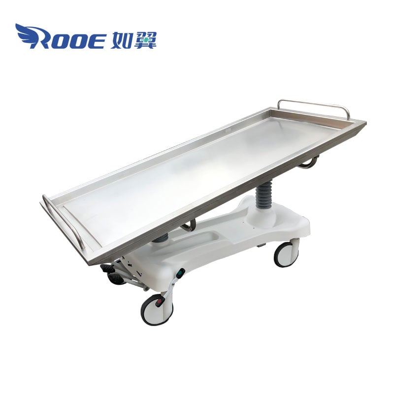 hydraulic embalming table,stainless steel embalming table,stainless steel morgue table,stainless steel autopsy table,morgue autopsy table