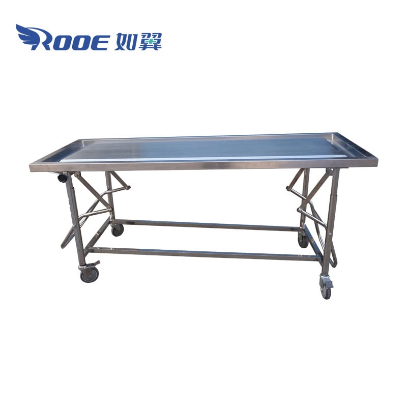 dead body bathing table,cadaver dissection table,funeral product,cadaver carrier,stainless steel embalming table