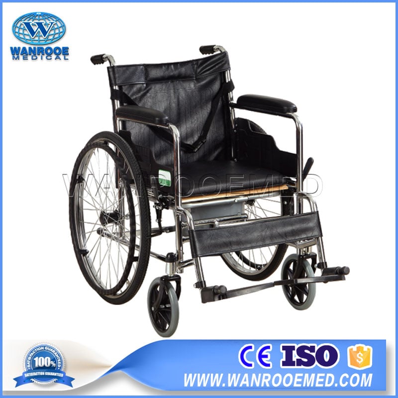 Manual Used Wheelchair, Folding Portable Wheelchair, Commode Board Wheelchair