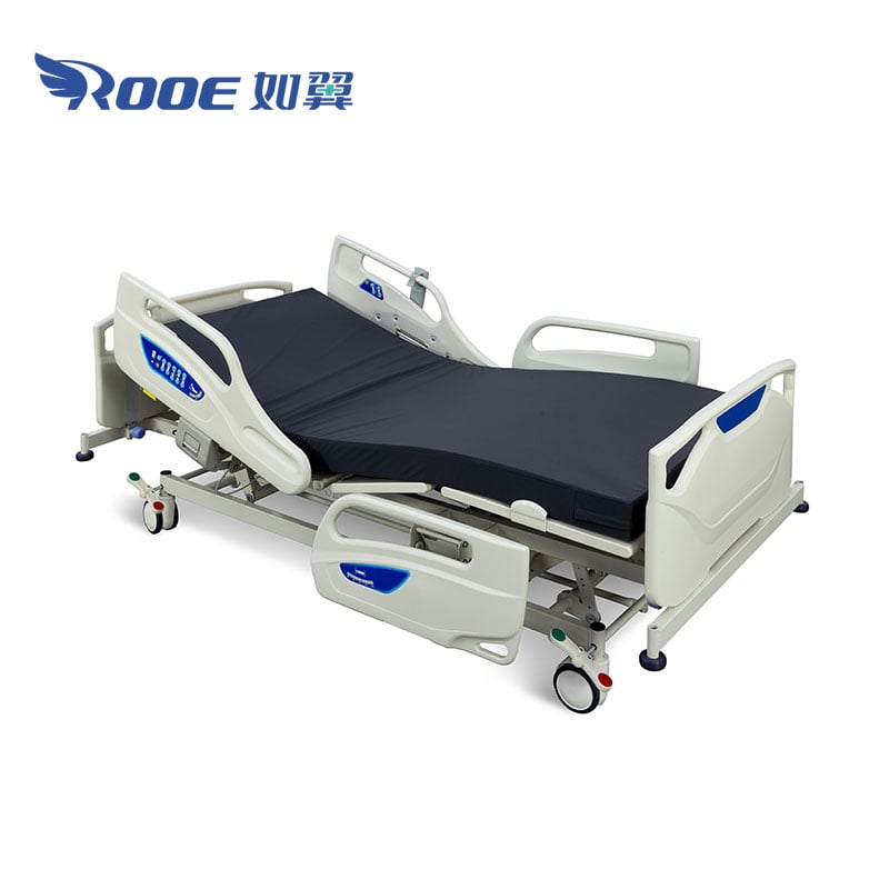 patient hospital bed,electric hospital bed controls,5 function hospital bed,height adjustable hospital bed,icu hospital bed