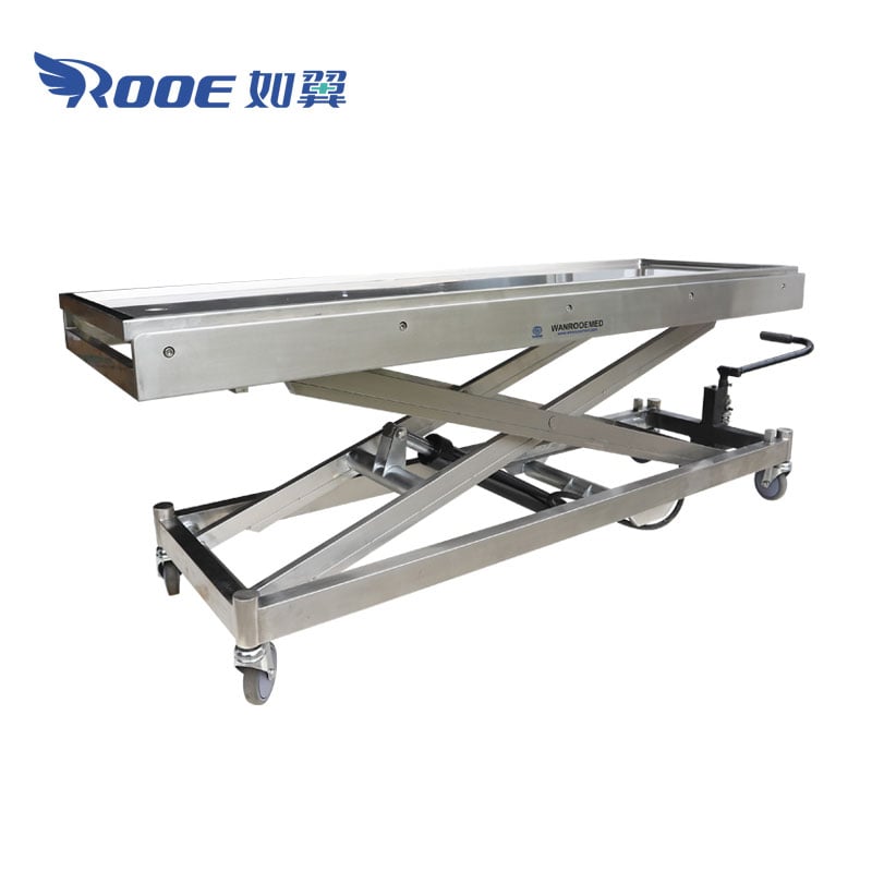 mortuary scissor lift,cadaver trolley,mortuary hydraulic body lift,manual hydraulic scissor lift,mortuary body lift
