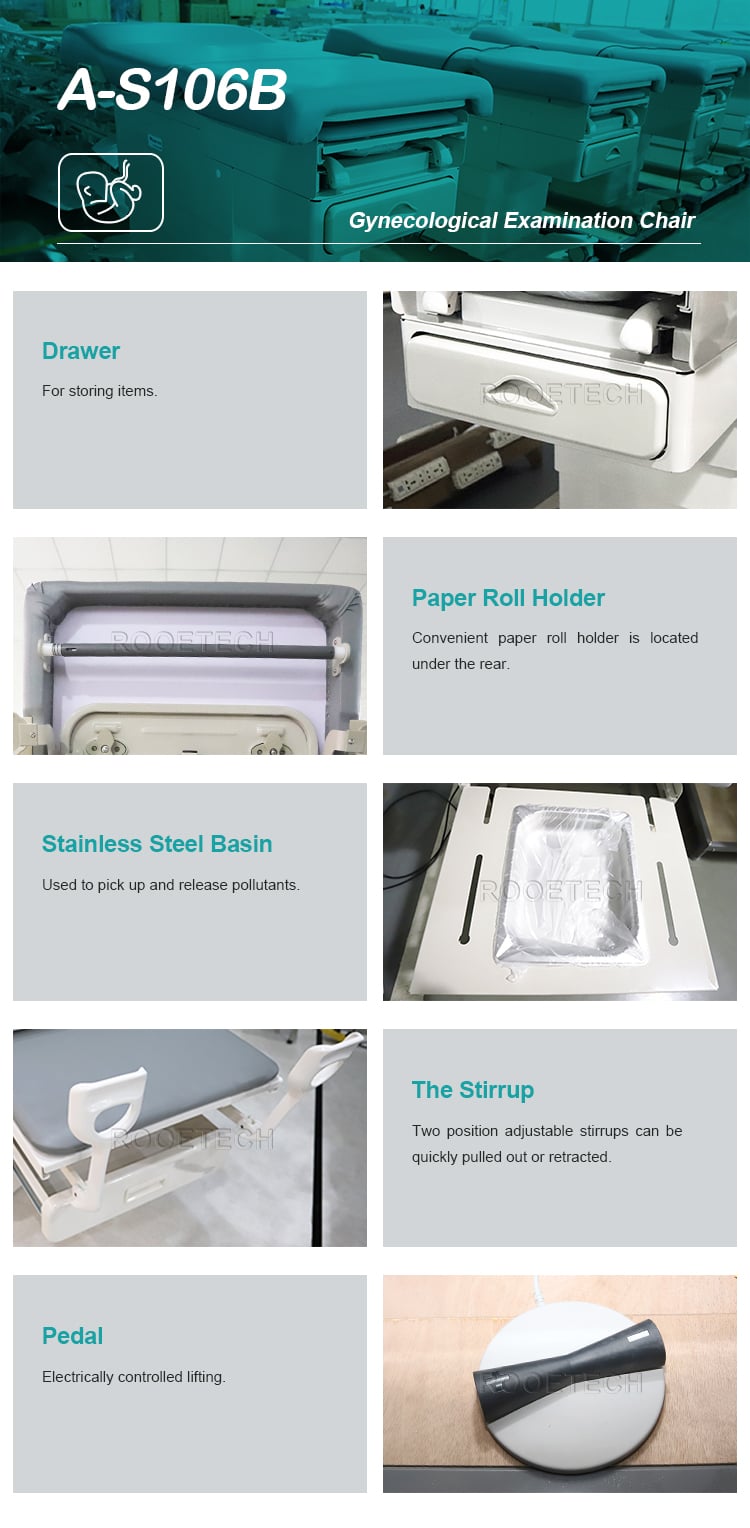 Electric OB GYN Examination Table With Pneumatic Back For Clinic