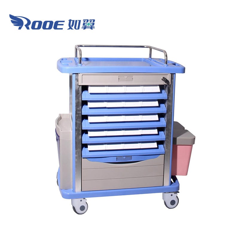 medication cart with lock,mobile medical cart,emergency drugs trolley,emergency medicine trolley,medical mobile cart