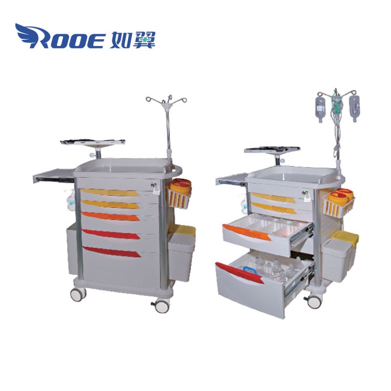 code blue crash cart,emergency cart,resuscitation trolley,medical crash carts,ward equipment